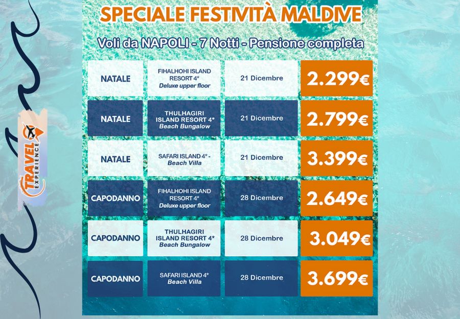 Speciale festività Maldive